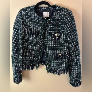 J.O.A. Women's Navy Tweed Blazer